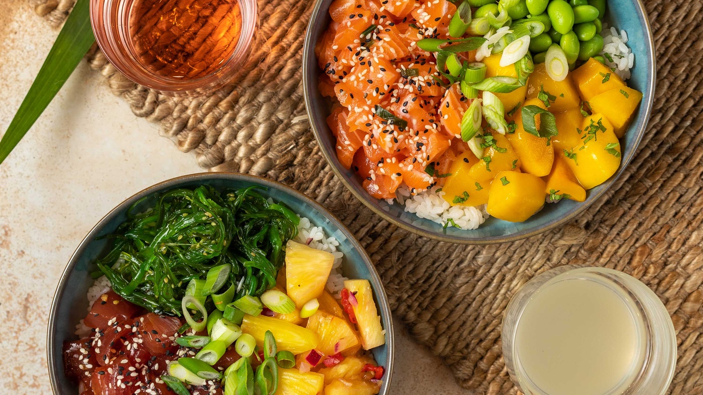 poke bowls from island poke restaurant in richmond